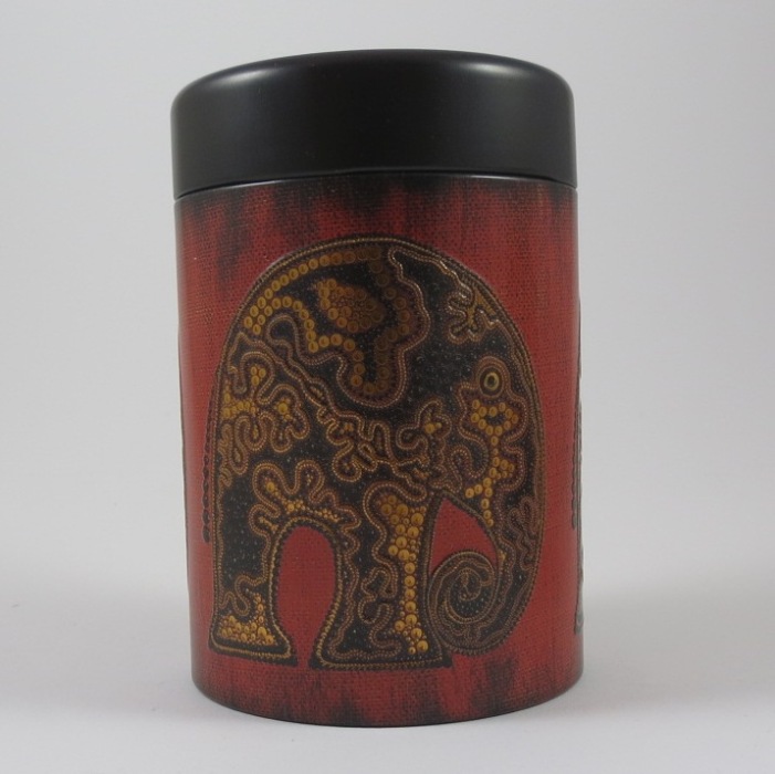 Dose Elefant gold auf rot, 125g