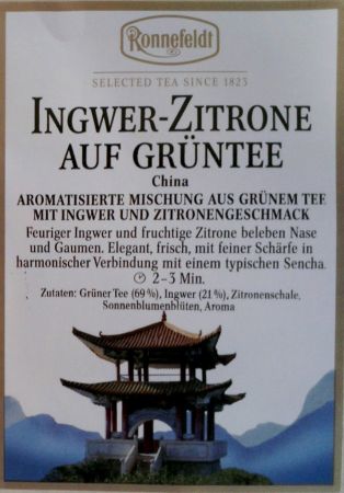 Ingwer-Zitrone auf Grüntee
