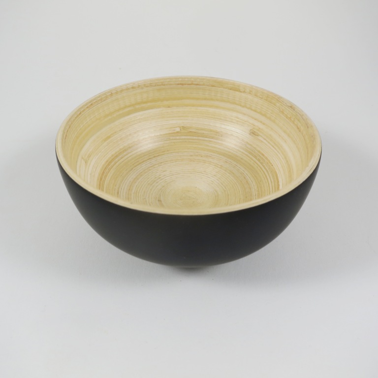 Bambus-Schale-Schwarz-2 Bambus Schale mattschwarz, klar und prägnant